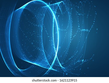 vector blue particle stream and swirl