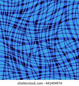 Vector blue pattern with lines and waves. It can be used both in vertical and horizontal way.