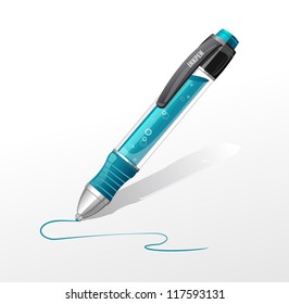 Vector blue pen