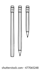 vector blue pencil hand drawn line art illustration