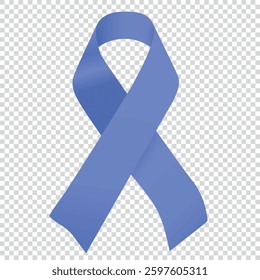 Vector blue periwinkle ribbon symbol isolated for Stomach Cancer Awareness campaign