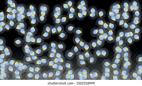 Vector Blue Petals Falling on Transparent Background.  Spring Romantic Flowers Illustration. Flying Petals. Sakura Spa Design.  Blossom Confetti. Design Elements for  Wedding Decoration.