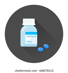 vector blue pills for erectile dysfunction treatment / sign and icon template / white background