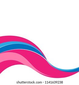Vector blue pink abstract background. Wavy waves banner color line for web banner. Abstract pink wave, lines wave texture background, web design abstract card, abstract banners. 