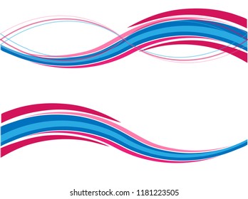 Vector blue pink abstract background.  Wavy waves banner color line for web banner. Abstract pink wave, lines wave texture background, web design abstract card, abstract banners. 