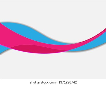 Vector blue pink abstract background. Wavy waves banner color line for web banner. 