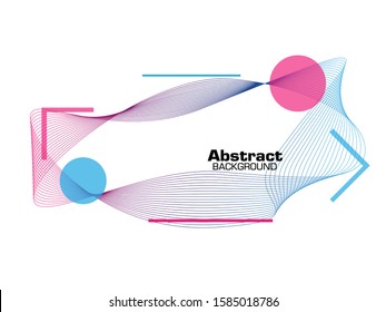 Vector blue pink abstract background. Wavy waves banner color line for web banner. 
