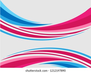 Vector blue pink abstract swoosh background. Wavy waves banner color line for web banner. Abstract pink wave, lines wave texture background, web design abstract card, abstract banners. 