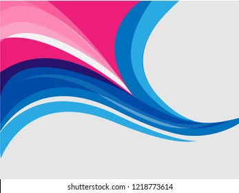 Vector blue pink abstract swoosh background. Wavy waves banner color line for web banner. Abstract pink wave, lines wave texture background, web design abstract card, abstract banners. 