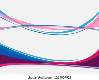 Vector blue pink abstract swoosh background. Wavy waves banner color line for web banner. Abstract pink wave, lines wave texture background, web design abstract card, abstract banners. 