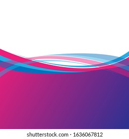 Vector blue pink abstract swoosh background. Wavy waves banner color line for web banner.