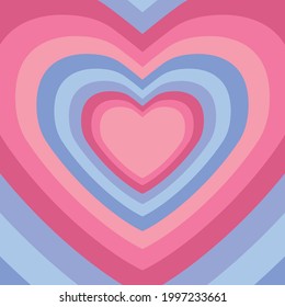  Vektorblaues rosa Herz in Form eines Musters