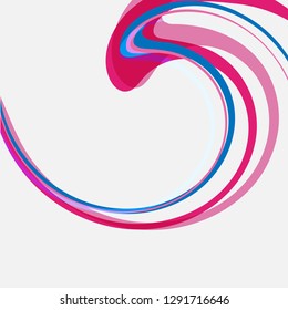 Vector blue, pink wavy wave abstract swoosh background. Wavy waves banner color line for web banner. 