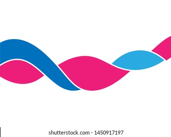 Vector blue, pink wavy wave abstract swoosh background. Wavy waves banner color line for web banner. 