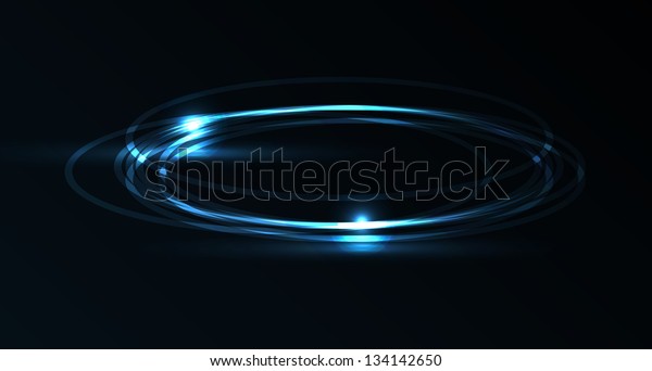 Vector blue plasma laser galaxy. Isolation\
over dark and black\
background