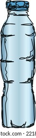botella de agua de plástico azul vector