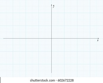 Vector blue plotting graph paper with axis