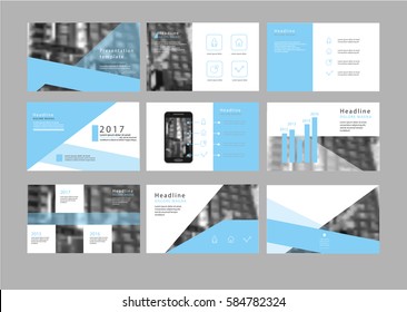 Vector blue presentation template, infographic elements template design set, annual report, booklet, brochure, leaflet, flyer, banner, posture, web, marketing advertising, blurred