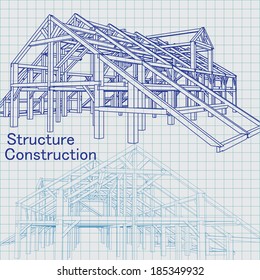 Vector Of Blue Print Architect