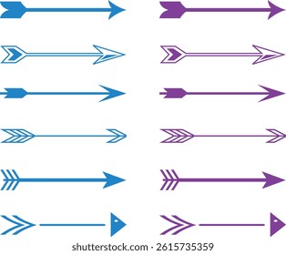 Vector Blue and Purple Arrow Icons – Bold, Geometric, and Directional Graphic Elements for Web and Design Projects
