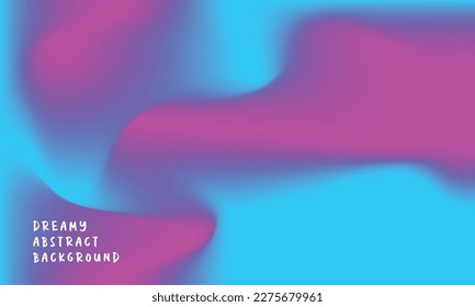 Vector Blue Purple Hologram Dreamy Background. Rainbow Iridescent Gradient. Minimalist Holographic Fluid Wallpaper. Neon Opalescent Banner. Modern Tech Music Design.
