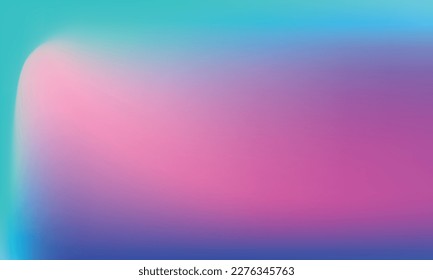 Vector Blue Purple Hologram Dreamy Background. Rainbow Iridescent Gradient. Minimalist Holographic Fluid Wallpaper. Neon Opalescent Banner. Modern Tech Music Design.