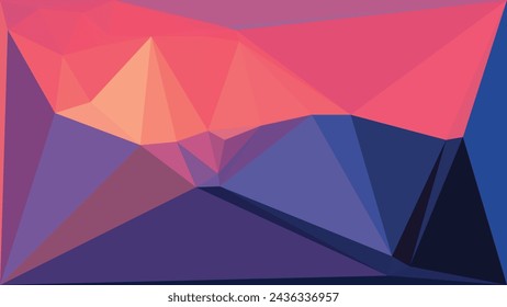 Vector azul y púrpura Fondo abstracto bajo poli, de moda, geométrico, papel tapiz ciber poligonal, póster de estilo triángulo