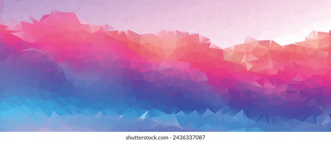 Vector blue and purple Low poly abstract background, trendy, geometric, cyber polygonal wallpaper, triangle style poster