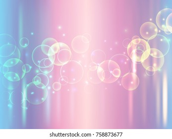 Vector blue purple pink abstract background shiny glowing circles bokeh sparkles