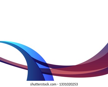 Vector blue, purple wavy wave abstract swoosh background. Wavy waves banner color line for web banner. 