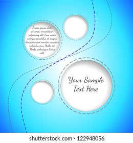 Vector blue quilted banner with curled corner