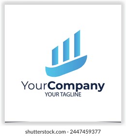 Vector blue real estate logo design template