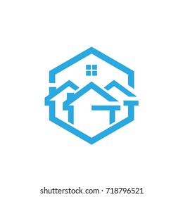 Vector Blue Realty Initial G Hive Logo