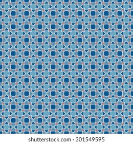 vector blue and red mosaic geometric arabic traditional pattern