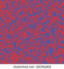 Vector Blue and red Turkish Tulips Texture background pattern
