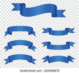 Juego de banderas de cinta azul del vector.