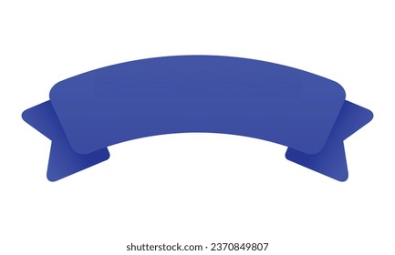 Vector blue ribbon on white background.