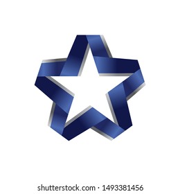 Vector blue ribbon star logo