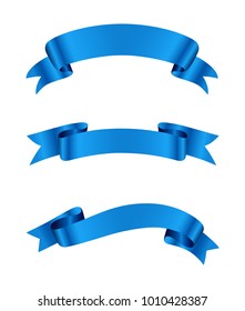 Vector blue ribbons.Ribbon banners for your design.