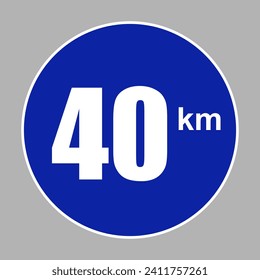 Señal de la ruta azul del vector con varias señales de número de velocidad
