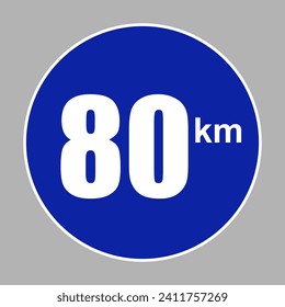 Señal de la ruta azul del vector con varias señales de número de velocidad