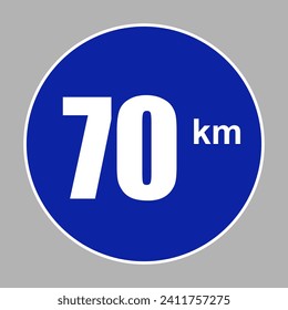 Vector blue road sign with various speed number signs