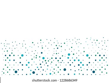 Vector blue round confetti isolated on white background. Colorful mosaic banner. Birthday card. Template for birthday, wedding, holiday, party, label, card, poster, cover, leaflet, textile design.