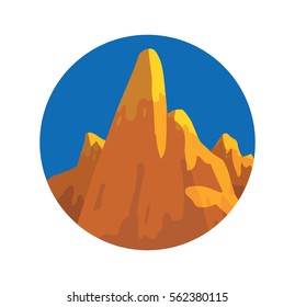 Vector Cartoon Image Bright Orange Mountain Stock Vector (Royalty Free ...