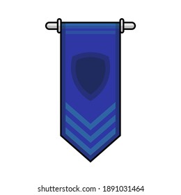 Vector blue royal banner with kings shield symbol. Can be used for game assets, clip art, icons, symbol, etc.