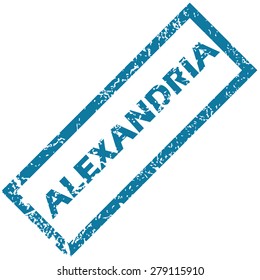 Vector blue rubber stamp with city name Alexandria, isolated on white