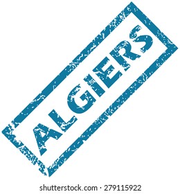 Vector blue rubber stamp with city name Algiers, isolated on white