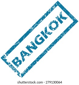 Vector blue rubber stamp with city name Bangkok, isolated on white