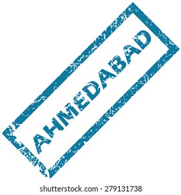 Vector blue rubber stamp with city name Ahmedabad, isolated on white
