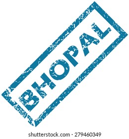 Vector blue rubber stamp with city name Bhopal, isolated on white